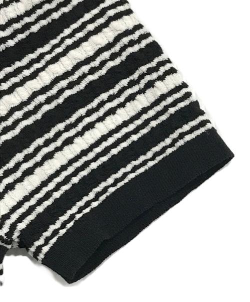 Lily Brown（リリーブラウン）Lily Brown (リリーブラウン) ケーブルニットポロワンピース ホワイト×ブラック サイズ:FREEの古着・服飾アイテム