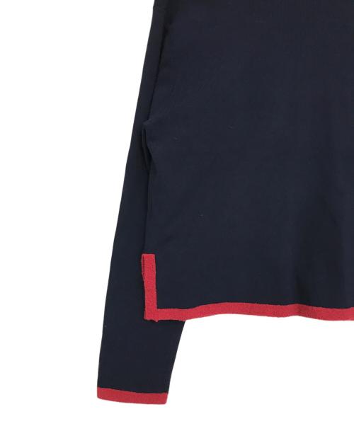 VERMEIL par iena（ヴェルメイユ パー イエナ）VERMEIL par iena (ヴェルメイユ パー イエナ) バイカラーバイピンクニットカーディガン ネイビー サイズ:Fの古着・服飾アイテム