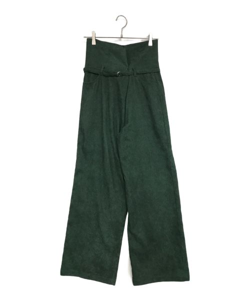 CLANE（クラネ）CLANE (クラネ) WAIST BELT CORDUROY PANTS/ウエストベルトコーデュロイパンツ グリーン サイズ:1の古着・服飾アイテム