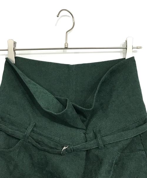 CLANE（クラネ）CLANE (クラネ) WAIST BELT CORDUROY PANTS/ウエストベルトコーデュロイパンツ グリーン サイズ:1の古着・服飾アイテム
