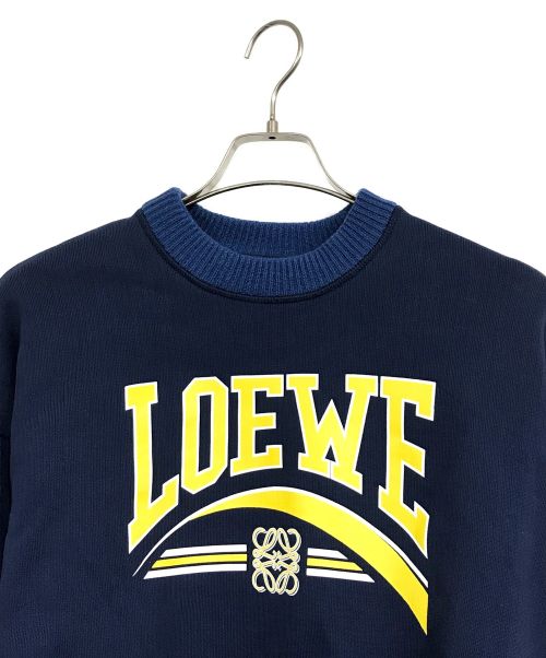 LOEWE（ロエベ）LOEWE (ロエベ) アナグラムロゴコットンクロップドスウェット ネイビー サイズ:SIZE XSの古着・服飾アイテム