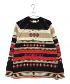 BURBERRYバーバリー）の古着「総柄ロゴカシミアニット」｜ベージュ