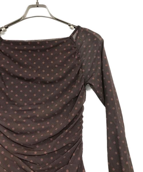 COCODEAL（ココディール）COCODEAL (ココディール) フラワーチュールギャザーワンピース ブラウン サイズ:1の古着・服飾アイテム