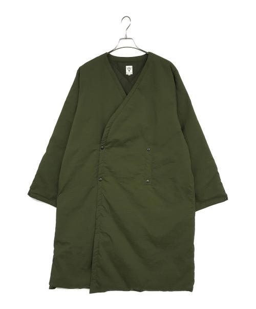 South2 West8（サウスツー ウエストエイト）South2 West8 (サウスツー ウエストエイト) V Neck Down Coat オリーブ サイズ:Mの古着・服飾アイテム