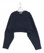 ETRE TOKYOエトレトウキョウ）の古着「ツーピースクロップドニット」｜ネイビー