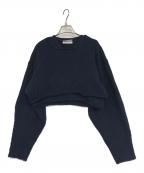 ETRE TOKYOエトレトウキョウ）の古着「ツーピースクロップドニット」｜ネイビー