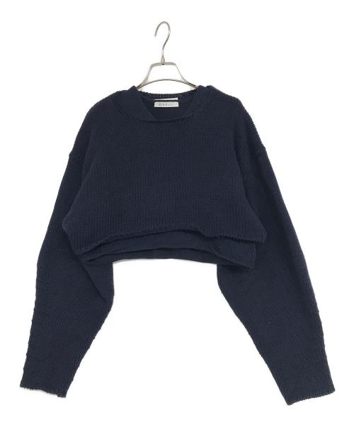 ETRE TOKYO（エトレトウキョウ）ETRE TOKYO (エトレトウキョウ) ツーピースクロップドニット ネイビー サイズ:Fの古着・服飾アイテム