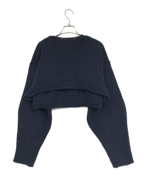 ETRE TOKYO（エトレトウキョウ）ETRE TOKYO (エトレトウキョウ) ツーピースクロップドニット ネイビー サイズ:Fの古着・服飾アイテム