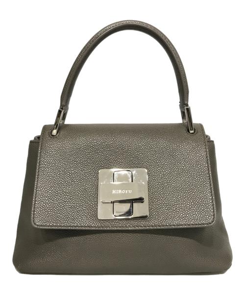 HIROFU（ヒロフ）HIROFU (ヒロフ) ターンロックミニハンドバッグ グレーの古着・服飾アイテム