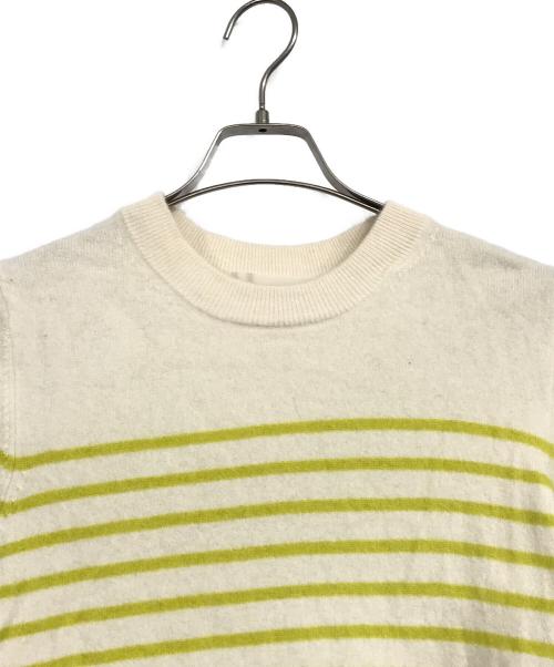 Lilly Lynque（リリーリン）Lilly Lynque (リリーリン) Cashmere border Crew neck kint ベージュ サイズ:38の古着・服飾アイテム