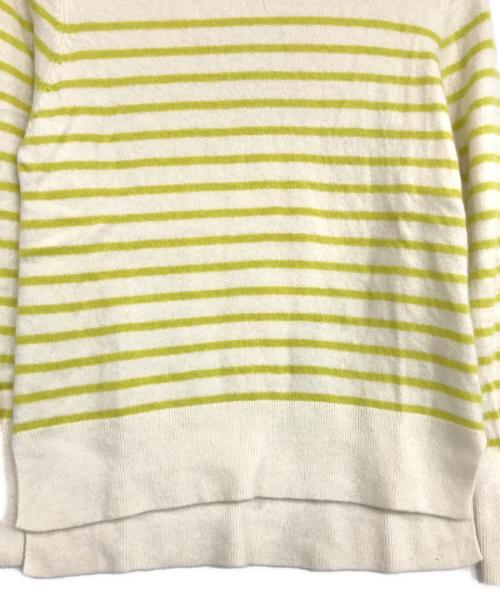 Lilly Lynque（リリーリン）Lilly Lynque (リリーリン) Cashmere border Crew neck kint ベージュ サイズ:38の古着・服飾アイテム