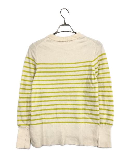 Lilly Lynque（リリーリン）Lilly Lynque (リリーリン) Cashmere border Crew neck kint ベージュ サイズ:38の古着・服飾アイテム
