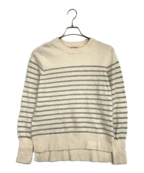 Lilly Lynque（リリーリン）Lilly Lynque (リリーリン) Cashmere border Crew neck kint ベージュ サイズ:38の古着・服飾アイテム
