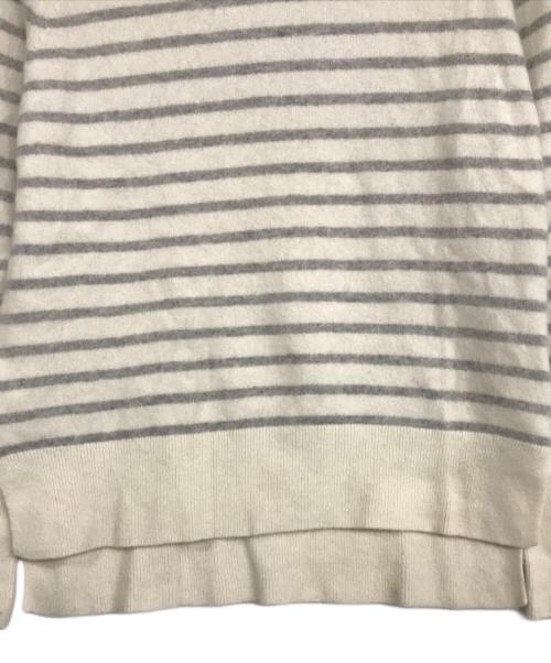 Lilly Lynque（リリーリン）Lilly Lynque (リリーリン) Cashmere border Crew neck kint ベージュ サイズ:38の古着・服飾アイテム