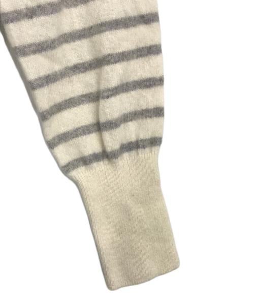 Lilly Lynque（リリーリン）Lilly Lynque (リリーリン) Cashmere border Crew neck kint ベージュ サイズ:38の古着・服飾アイテム