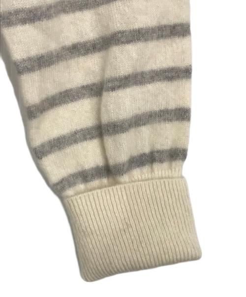 Lilly Lynque（リリーリン）Lilly Lynque (リリーリン) Cashmere border Crew neck kint ベージュ サイズ:38の古着・服飾アイテム