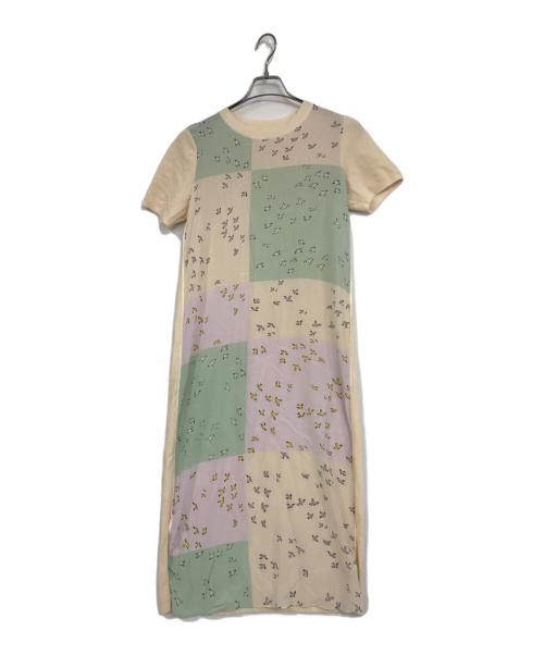 TORY BURCH（トリーバーチ）TORY BURCH (トリーバーチ) シルクウール切替ワンピース ベージュ サイズ:Sの古着・服飾アイテム