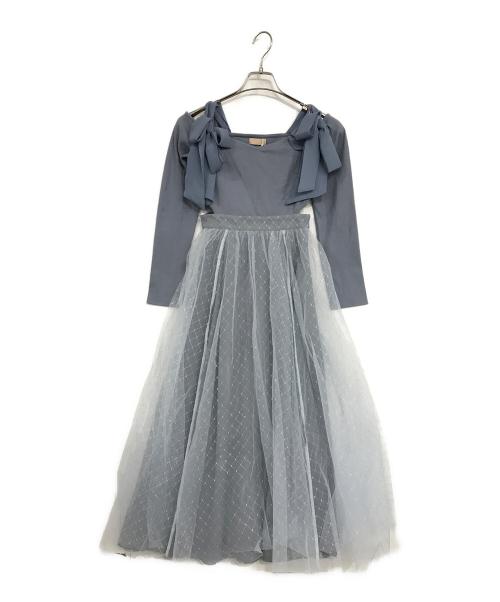 Resexxy（リゼクシー）RESEXXY (リゼクシー) シャイニーフレアワンピース ブルー サイズ:FREEの古着・服飾アイテム