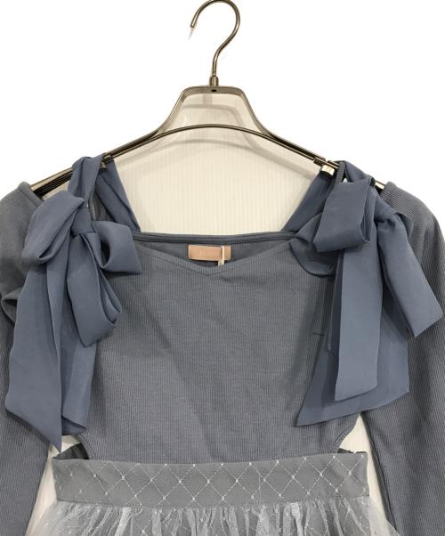 Resexxy（リゼクシー）RESEXXY (リゼクシー) シャイニーフレアワンピース ブルー サイズ:FREEの古着・服飾アイテム