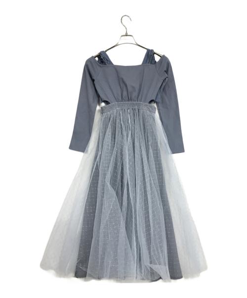 Resexxy（リゼクシー）RESEXXY (リゼクシー) シャイニーフレアワンピース ブルー サイズ:FREEの古着・服飾アイテム