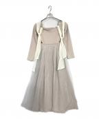 Resexxyリゼクシー）の古着「シャイニーフレアワンピース」｜ベージュ