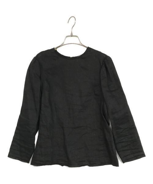 IENA（イエナ）IENA (イエナ) リネンクルーネックブラウス ブラック サイズ:無しの古着・服飾アイテム