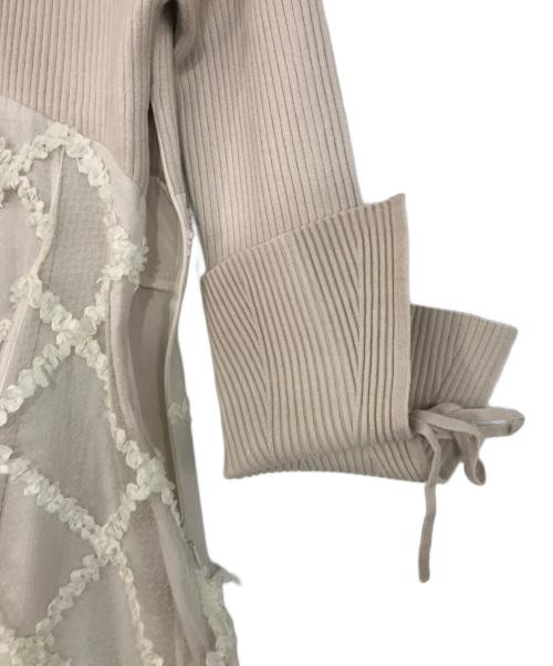 Resexxy（リゼクシー）RESEXXY (リゼクシー) ドッキングフレアミニニットワンピース ベージュ サイズ:FREEの古着・服飾アイテム