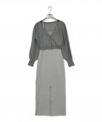 Resexxyリゼクシー）の古着「シアーカーデコンビニットワンピース」｜グレー