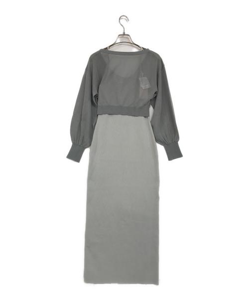 Resexxy（リゼクシー）RESEXXY (リゼクシー) シアーカーデコンビニットワンピース グレー サイズ:FREEの古着・服飾アイテム