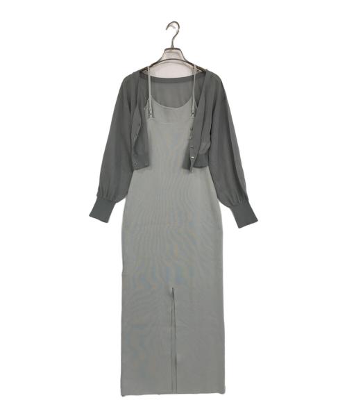 Resexxy（リゼクシー）RESEXXY (リゼクシー) シアーカーデコンビニットワンピース グレー サイズ:FREEの古着・服飾アイテム