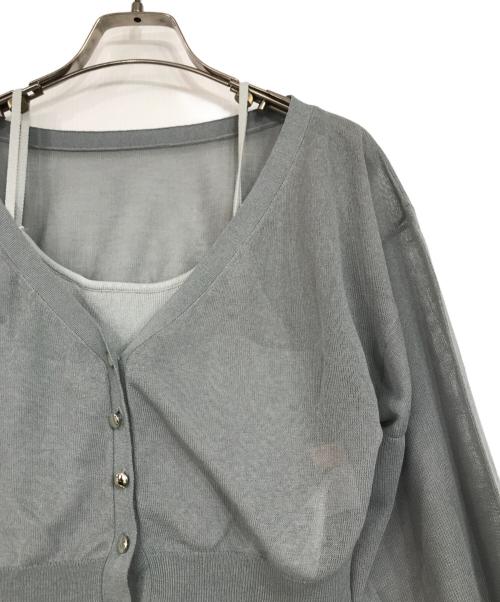 Resexxy（リゼクシー）RESEXXY (リゼクシー) シアーカーデコンビニットワンピース グレー サイズ:FREEの古着・服飾アイテム