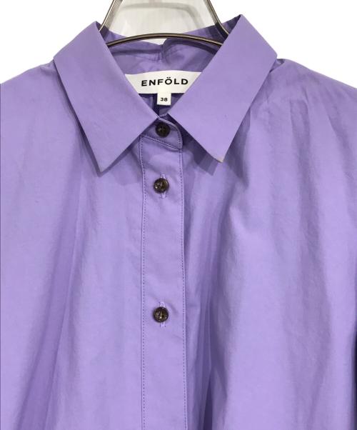 ENFOLD（エンフォルド）ENFOLD (エンフォルド) PEタイプライターバックギャザーチュニックシャツ パープル サイズ:38の古着・服飾アイテム