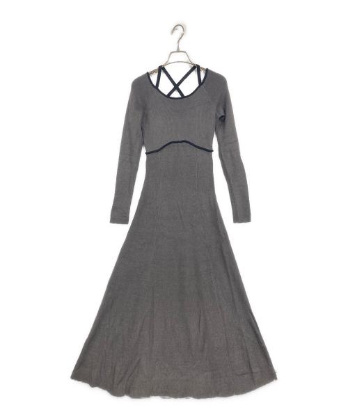 Resexxy（リゼクシー）Resexxy (リゼクシー) コルセットデザインニットワンピース グレー サイズ:Fの古着・服飾アイテム