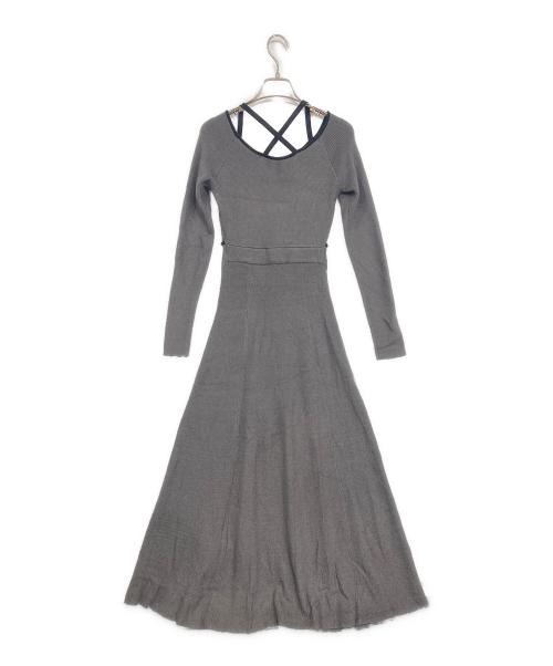 Resexxy（リゼクシー）Resexxy (リゼクシー) コルセットデザインニットワンピース グレー サイズ:Fの古着・服飾アイテム