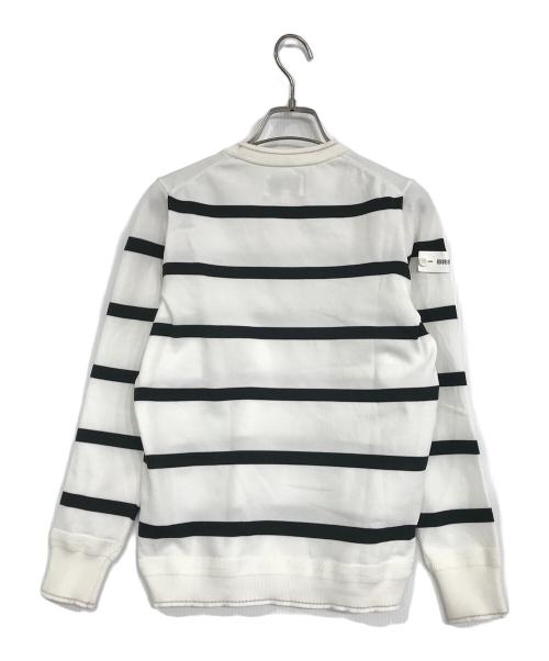 BRIEFING（ブリーフィング）BRIEFING (ブリーフィング) STRIPE CREW NECK KNIT ホワイト サイズ:Sの古着・服飾アイテム