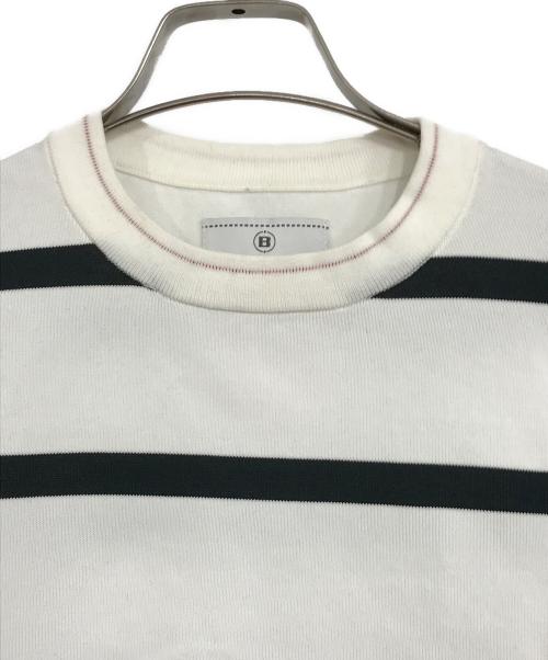 BRIEFING（ブリーフィング）BRIEFING (ブリーフィング) STRIPE CREW NECK KNIT ホワイト サイズ:Sの古着・服飾アイテム