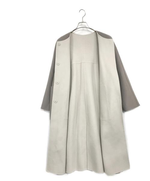 ADORE（アドーア）ADORE (アドーア) カシミヤ混ウール 2TONEリバー コート グレー サイズ:36の古着・服飾アイテム