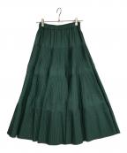 BEARDSLEYビアズリー）の古着「プリーツティアードスカート」｜グリーン