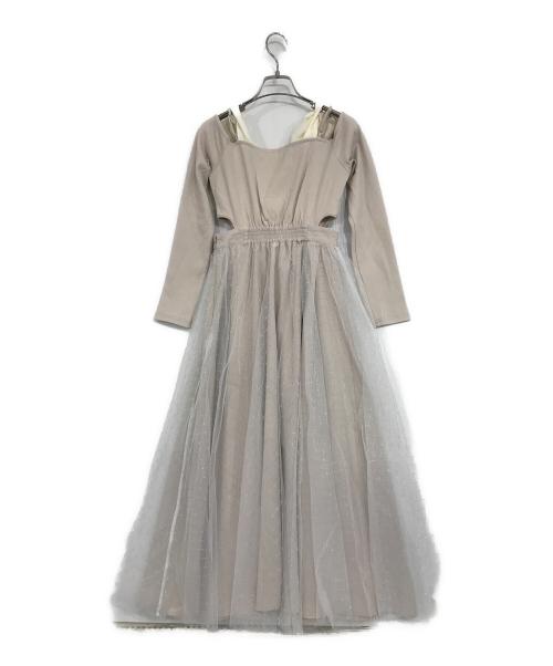 Resexxy（リゼクシー）RESEXXY (リゼクシー) シャイニーフレアワンピース ベージュ サイズ:FREEの古着・服飾アイテム