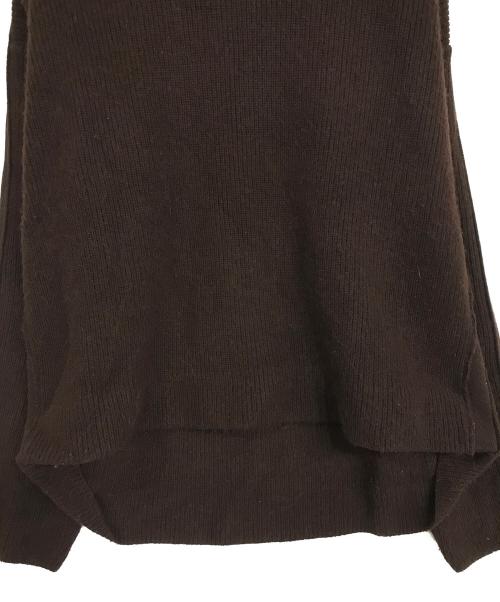 YOKE（ヨーク）YOKE (ヨーク) 7G ALPACA WOOL CARDIGAN RIB STITCH KNIT ブラウン サイズ:Sの古着・服飾アイテム