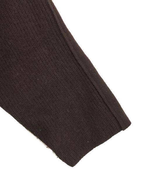 YOKE（ヨーク）YOKE (ヨーク) 7G ALPACA WOOL CARDIGAN RIB STITCH KNIT ブラウン サイズ:Sの古着・服飾アイテム