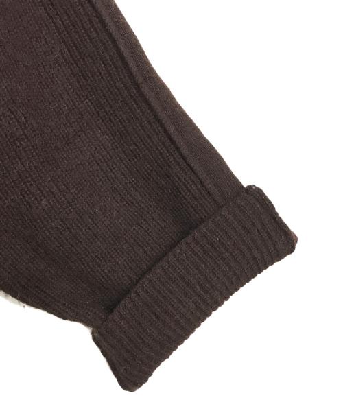YOKE（ヨーク）YOKE (ヨーク) 7G ALPACA WOOL CARDIGAN RIB STITCH KNIT ブラウン サイズ:Sの古着・服飾アイテム