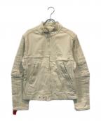 PRADA SPORTSプラダスポーツ）の古着「バイカーデニムジャケット」｜ベージュ