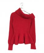 ALEXANDER McQUEENアレキサンダーマックイーン）の古着「ワンショルダーウールカシミアリブニット」｜レッド
