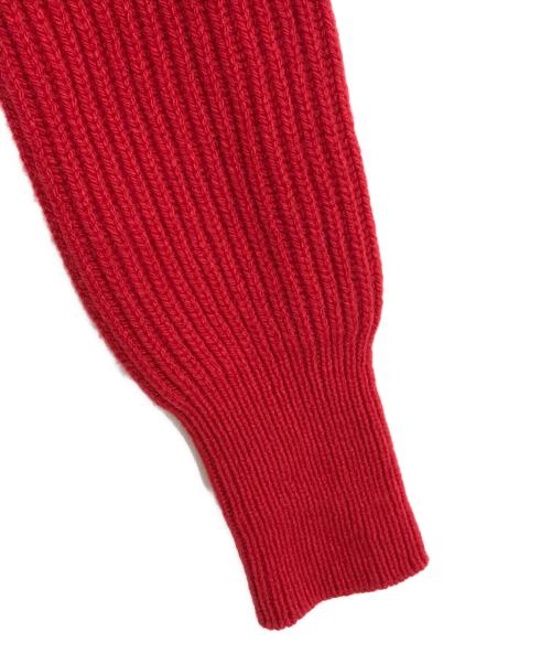 ALEXANDER McQUEEN（アレキサンダーマックイーン）ALEXANDER McQUEEN (アレキサンダーマックイーン) ワンショルダーウールカシミアリブニット レッド サイズ:XSの古着・服飾アイテム