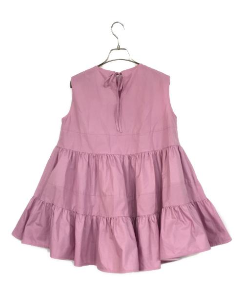 YORI（ヨリ）yori (ヨリ) ランダムティアードタフタブラウス ピンク サイズ:36の古着・服飾アイテム