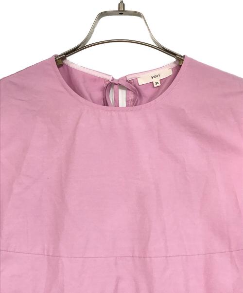 YORI（ヨリ）yori (ヨリ) ランダムティアードタフタブラウス ピンク サイズ:36の古着・服飾アイテム