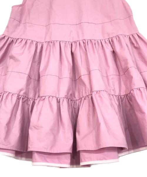 YORI（ヨリ）yori (ヨリ) ランダムティアードタフタブラウス ピンク サイズ:36の古着・服飾アイテム