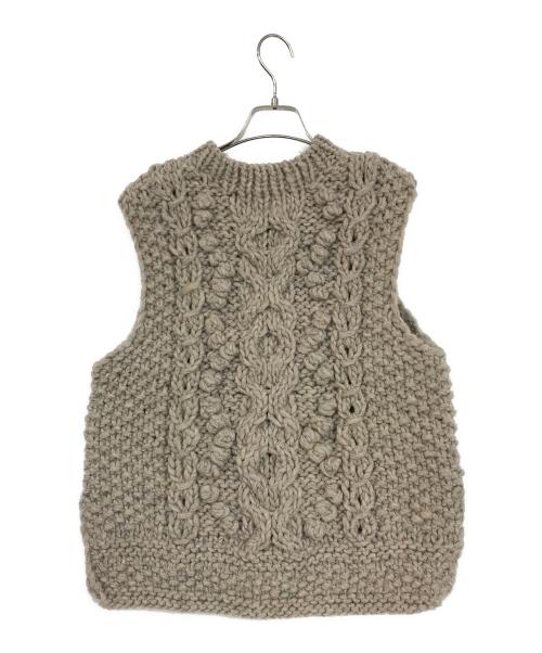 TSUHARU by samansa Mos2（ツハル バイ サマンサモスモス）TSUHARU by Samansa Mos2 (ツハル バイ サマンサモスモス) ペルー柄編みニットベスト グレー サイズ:Fの古着・服飾アイテム