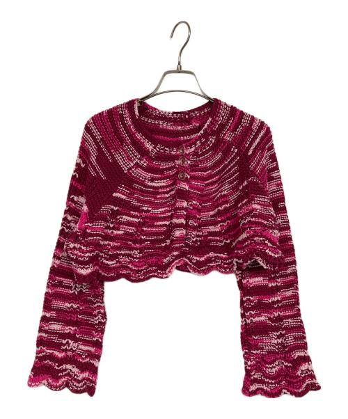 BEAMS BOY（ビームスボーイ）BEAMS BOY (ビームスボーイ) カスリニットカーディガン パープル サイズ:表記無しの古着・服飾アイテム